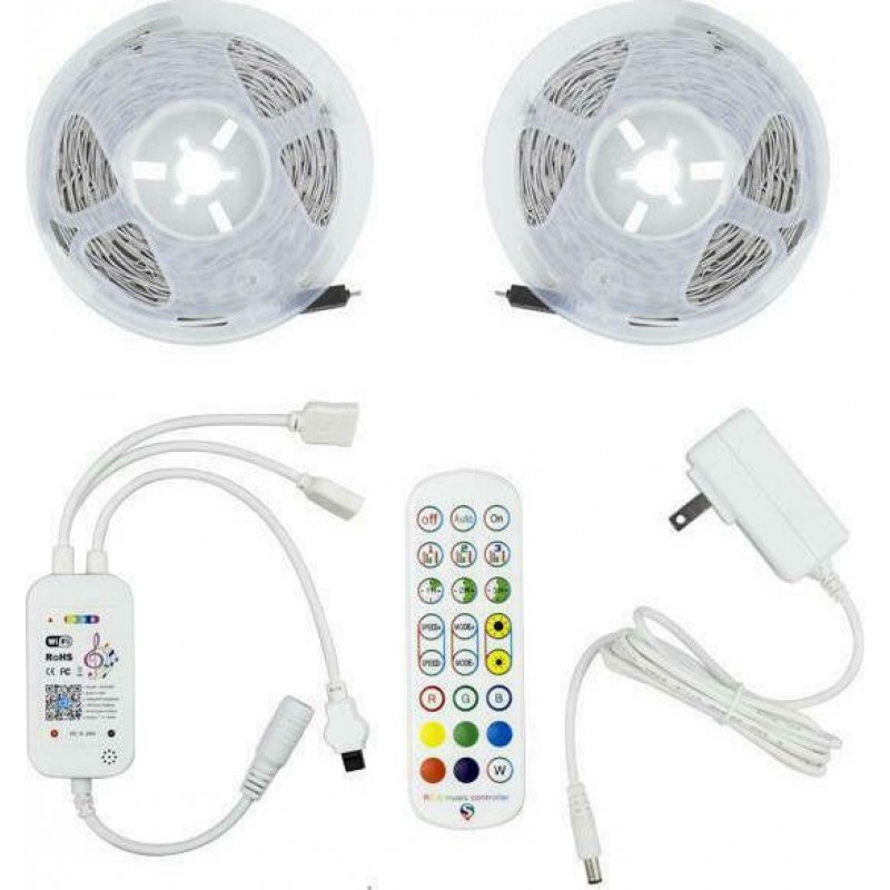 Eurolamp 145-70044 Ταινία Led RGB 2x 5 Μέτρων με Τηλεχειριστήριο- WIFI και Μουσική Eurolamp 145-70044 Ταινία Led RGB 2x 5 Μέτρων με Τηλεχειριστήριο- WIFI και Μουσική